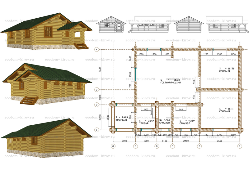 Construction of wooden houses throughout Russia